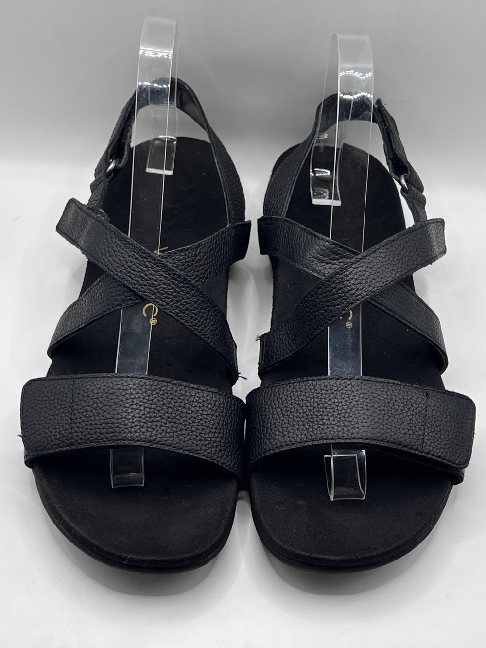 Vionic Raya Slingback Sandals, sz8 black pebbled leather adjustable straps - Picture 2 of 13
